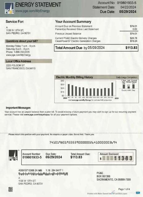 download download Canada PG&E energy bill in PSD format photoshop template photoshop template